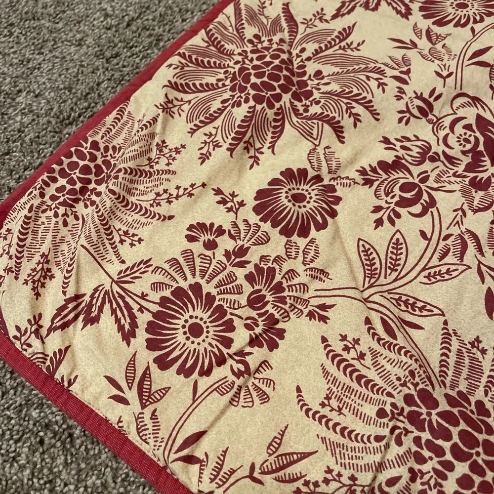 Pottery Barn Set/2 Johanna‎ RED Patchwork Quilted EURO Shams 26 X26 Set